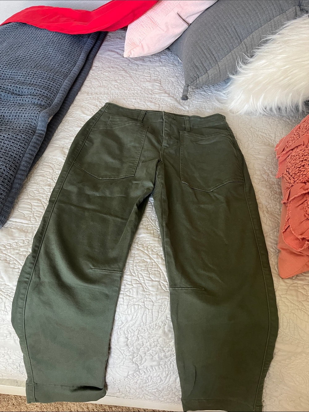 CAbi Olive Green Ankle Cargo Pants